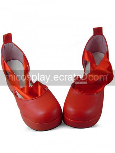 Red Tokyo Babylon Hokuto Someragi Bandage PU Lolita Shoes