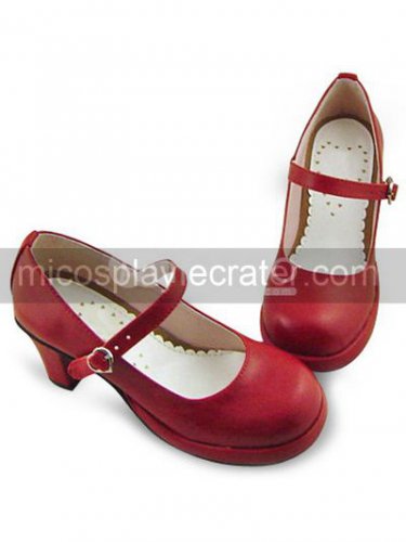 Red Touhou Project Patchouli Knowledge PU Lolita Shoes
