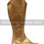 Resident Evil Claire Redfield Silver Yellow Faux Leather 2'' High Heel Cosplay Shoes