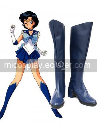 Sailor Moon Ami Mizuno Imitated Leather Rubber Cosplay Shoes