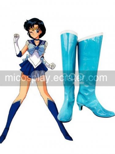 Sailor Moon Sailor Mercury Imitated Leather Cosplay Shoes