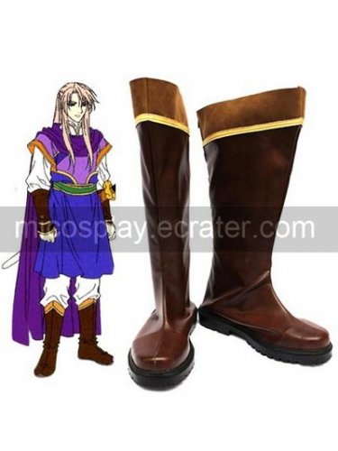 Saiunkoku Monogatari Shi Ryuuki Coffee Faux Leather 1 12'' High Heel Cosplay Shoes
