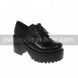 Skid Soles 2.75 Cone Heel Black PU Lolita Shoes