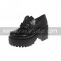Skid Soles 2.75 Cone Heel Black PU Lolita Shoes