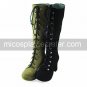 Suede Upper PU Leather 7.5cm High Heel Lace-up Classic Lolita Boots