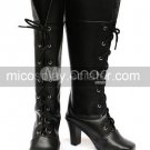 Vocaloid2 Kety Black Faux Leather 3 15'' High Heel Lace-Up Cosplay Shoes