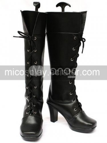 Vocaloid2 Kety Black Faux Leather 3 15'' High Heel Lace-Up Cosplay Shoes