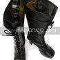 Vocaloid2 Kety Black Faux Leather 3 15'' High Heel Lace-Up Cosplay Shoes