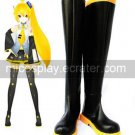Vocaloid Akita Neru Black Faux Leather 1 15'' High Heel Cosplay Shoes