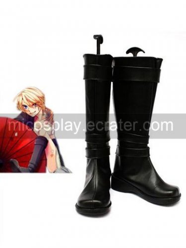 Vocaloid Black Faux Leather 2'' High Heel Cosplay Shoes