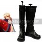 Vocaloid Black Faux Leather 2'' High Heel Cosplay Shoes