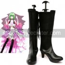 Vocaloid Gumi Black Faux Leather 2 34'' High Heel Cosplay Shoes