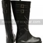 Vocaloid Kagamine Rin Black Faux Leather 1 15'' High Heel Buckle Cosplay Shoes