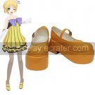 Vocaloid Orange Faux Leather 2'' High Heel Platform Cosplay Shoes
