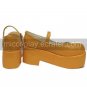Vocaloid Orange Faux Leather 2'' High Heel Platform Cosplay Shoes