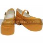 Vocaloid Orange Faux Leather 2'' High Heel Platform Cosplay Shoes
