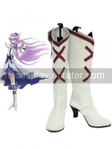 White 2 34'' Heel PRETTY CURE Faux Leather Cosplay Shoes