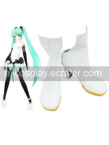 White 3 110 Heel Vocaloid APPEND Faux Leather Cosplay Shoes