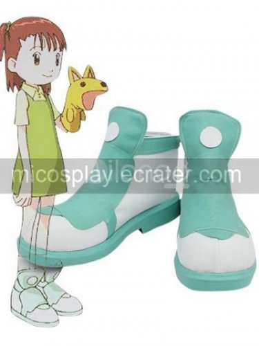 White Green 1 15 Heel Digimon III Kato Juri Faux Leather Cosplay Shoes