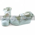 White High Gloss PU Leather 6cm Wedge Sweet Lolita Shoes