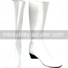 White Imitated Leather Rubber Cosplay Shoes