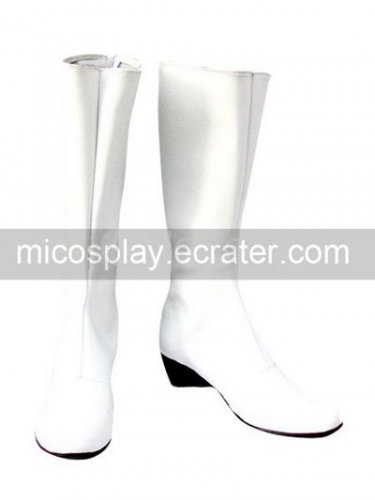 White Imitated Leather Rubber Cosplay Shoes