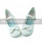 White PU Leather 2cm Flat Country Lolita Shoes