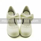 White PU Leather 4.5cm High Heel Princess Lolita Sandals with Lovely Bow