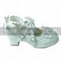 White PU Leather 4.5cm High Heel Sweet Lolita Shoes with Bow