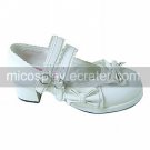 White PU Leather 4.5cm High Heel Sweet Lolita Shoes with Bow × 3