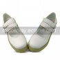 White PU Leather 5cm Wedge Sweet Lolita Shoes with Double Belt