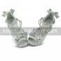 White PU Leather 5cm Wedge Sweet Sandals with Pearl and Bow