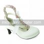 White PU Leather 7.5cm High Heel Princess Lolita Shoes with Ribbon