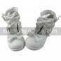 White PU Leather 7.5cm High Heel Ruffle Trim Princess Lolita Shoes