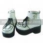 White PU Leather 7cm High Heel Plaid Punk Lolita Shoes
