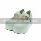 White PU Leather 7cm Wedge Classic Lolita Shoes