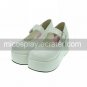 White PU Leather 7cm Wedge Classic Lolita Shoes