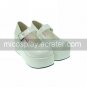 White PU Leather 7cm Wedge Classic Lolita Shoes