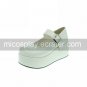 White PU Leather 7cm Wedge Classic Lolita Shoes
