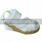 White PU Leather 7cm Wedge Hollow Flower Country Lolita Sandals