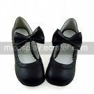 White PU Leather Flat Country Lolita Sandals with Lovely Bow