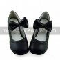 White PU Leather Flat Country Lolita Sandals with Lovely Bow