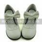 White PU Leather Flat Country Lolita Sandals with Lovely Bow