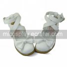 White PU Leather Flat Crossed Belt Sweet Lolita Shoes