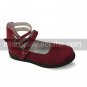Wine Red PU Leather Flat Classic Lolita Shoes