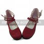 Wine Red PU Leather Flat Classic Lolita Shoes