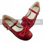 Wine Red PU Leather Flat Sweet Lolita Sandals with Lovely Bow