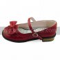 Wine Red PU Leather Flat Sweet Lolita Sandals with Lovely Bow
