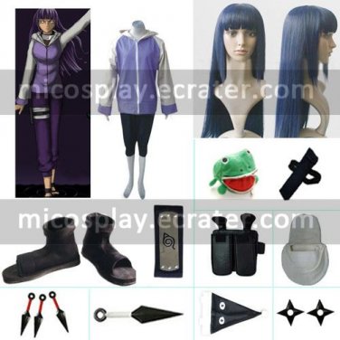 Naruto Hyuga Hinata Jacket Cosplay Costume Naruto set with wig