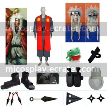 Naruto Jiraiya Halloween Cosplay Costume 2 Naruto set with wig